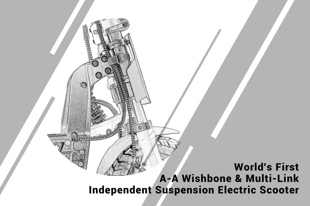 World's First A-A Wishbone & Multi-Link Independent Suspension Electric Scooter