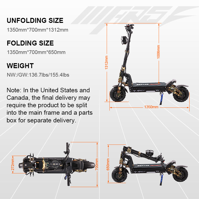 GSPACE Mars GTR Ultimate Off-Road Electric Scooter